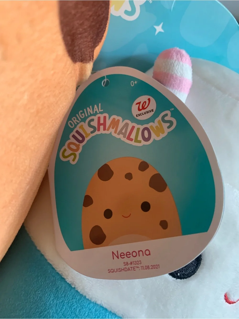 NWT Squishmallows Neeona Milk Bottle & Cookie Plush Duo - Blue, White & Orange